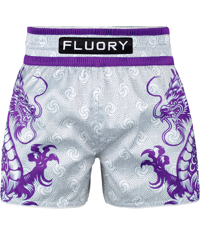 Fluory Two Dragon Muay Thai Short MTSF143 – White Purple