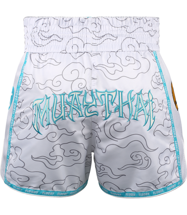 Fluory Muay Thai Shorts Dragon vs Tiger White