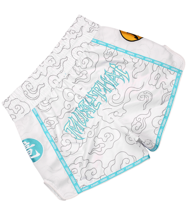 Fluory Muay Thai Shorts Dragon vs Tiger White