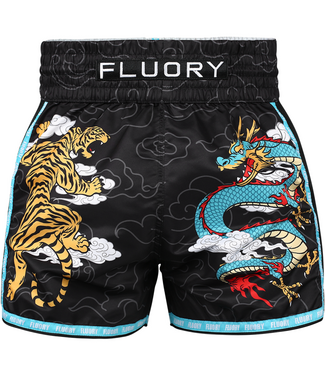 Fluory Fluory Muay Thai Shorts Dragon vs Tiger Schwarz für Kickboxen & Muay Thai