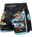 Fluory Muay Thai Shorts Dragon vs Tiger Schwarz