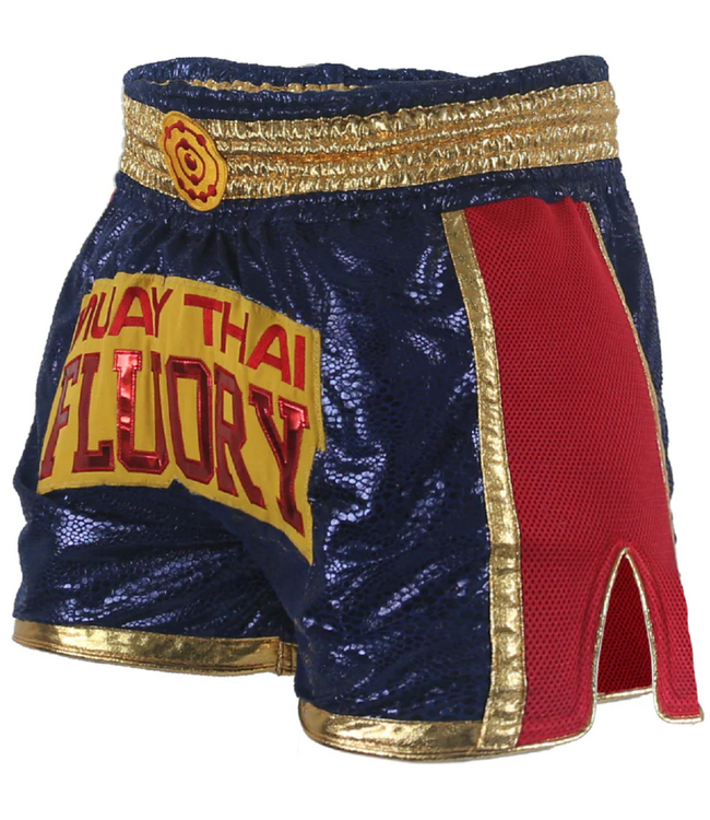 Fluory Women’s Muay Thai Kickboxing Shorts Glitter Blue