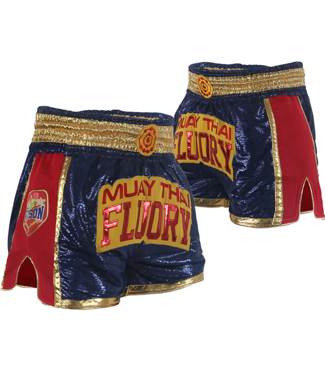 Fluory Muay Thai Kickboxen Short Damen Glitter Blau