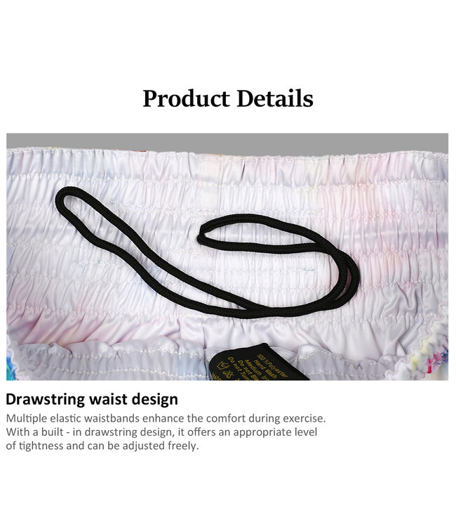 Fluory Muay Thai Kickbox Shorts Girl Power Weiß Lila