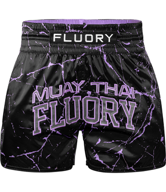 Fluory Fluory Muay Thai Kickbox Short Marble Schwarz Lila