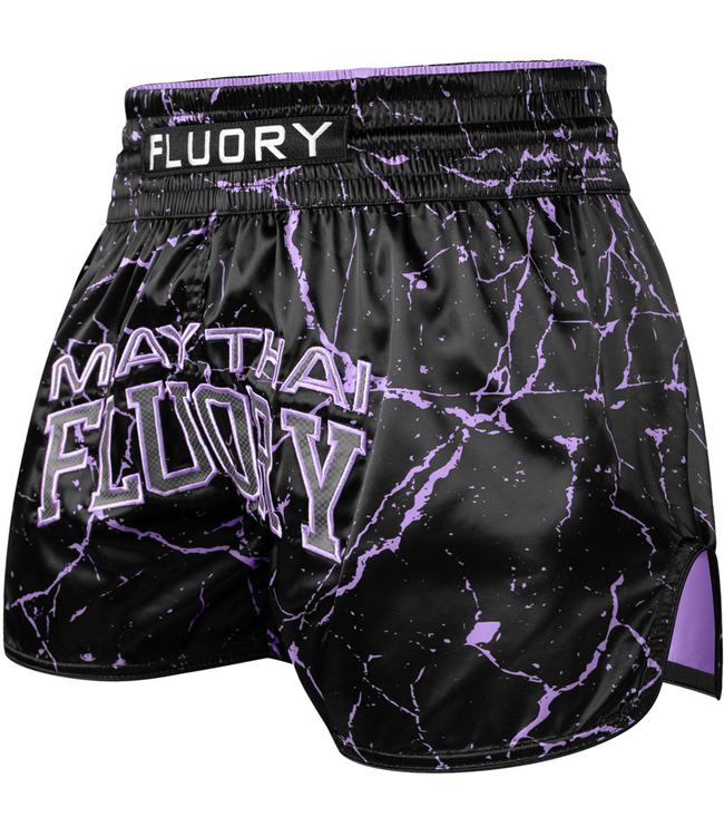 Fluory Muay Thai Kickbox Short Marble Schwarz Lila