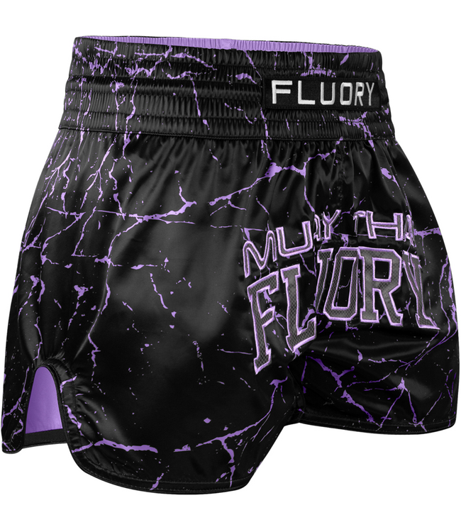 Fluory Muay Thai Kickbox Short Marble Schwarz Lila