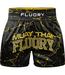 Fluory Muay Thai Kickbox Short Schwarz Marble Goldgelb