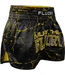 Fluory Muay Thai Kickboks Short Zwart Marmer Goudgeel