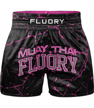 Fluory Fluory Muay Thai Kickboxing Shorts Black Marble Pink