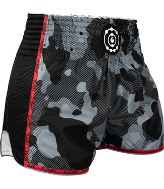 Fluory Fluory Muay Thai Kickboks Short Camouflage Zwart Grijs
