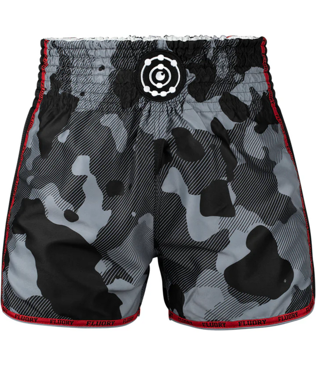 Fluory Muay Thai Kickbox Short Camouflage Schwarz Grau