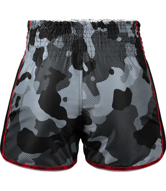 Fluory Muay Thai Kickboxing Shorts Camouflage Black Grey