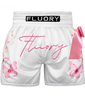 Fluory Fluory Muay Thai Kickbox Shorts Flowers – Weiß/Rosa