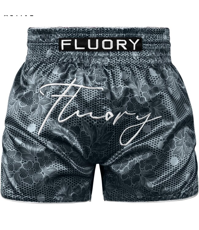 Fluory Muay Thai Kickboxing Shorts Pinga Black – Premium Fight Shorts for Kickboxing & Muay Thai Training