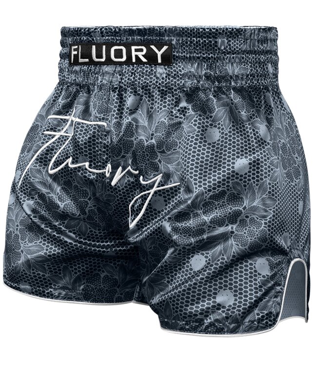 Fluory Muay Thai Kickboxing Shorts Pinga Black – Premium Fight Shorts for Kickboxing & Muay Thai Training