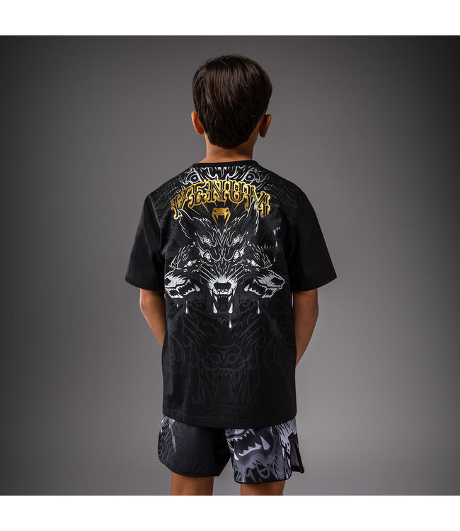 Venum Wolf Atak Kids T‑Shirt Black/Grey – Soft Cotton, Bold Design & Ideal for Training