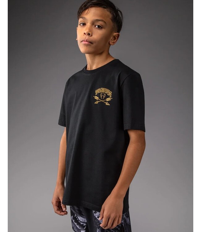 Venum Wolf Atak Kinder T‑Shirt Schwarz/Grau – Weiche Baumwolle, Markantes Design & Ideal fürs Training