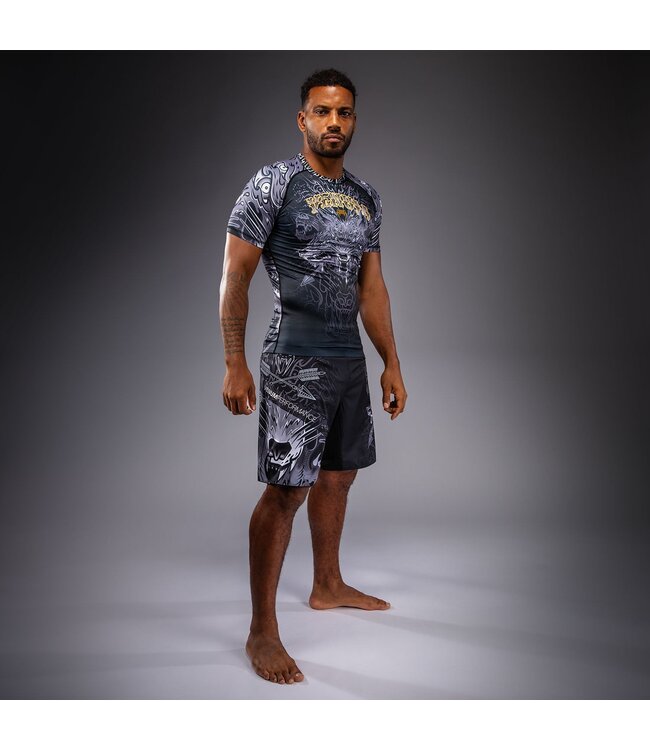 Venum Wolf Atak Rashguard - Black/Grey | Compression shirt for MMA, BJJ & Kickboxing
