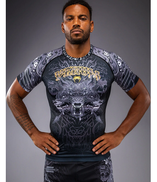 Venum Venum Wolf Atak Rashguard Black/Grey | MMA & Kickboxing Compression Shirt