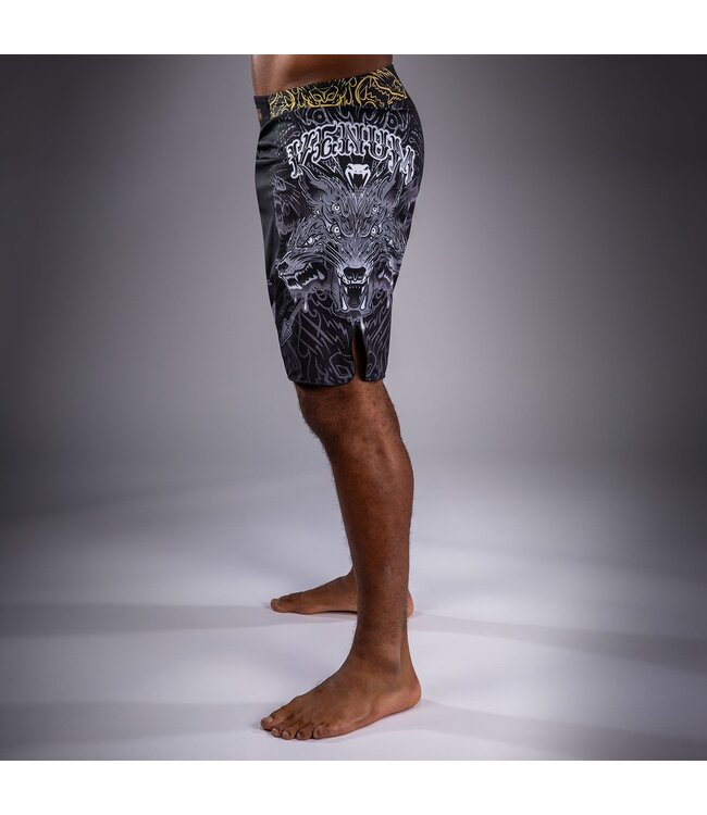 Venum Wolf Atak Fightshorts - Zwart/Grijs | Lichtgewicht & Duurzame MMA en Grappling Short