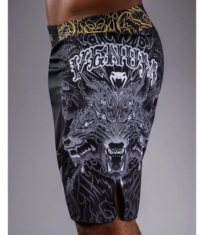 Venum Wolf Atak Fightshorts - Zwart/Grijs | Lichtgewicht & Duurzame MMA en Grappling Short