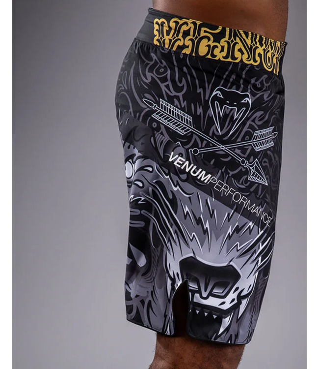 Venum Wolf Atak Fightshorts - Zwart/Grijs | Lichtgewicht & Duurzame MMA en Grappling Short