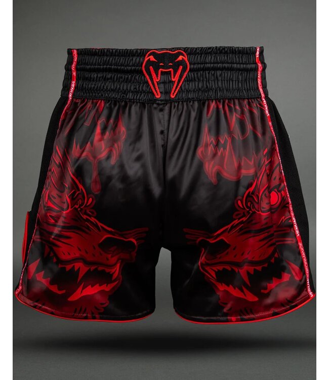 Venum Wolf Atak Muay Thai Shorts – Black/Red | Muay Thai & Kickboxing Shorts
