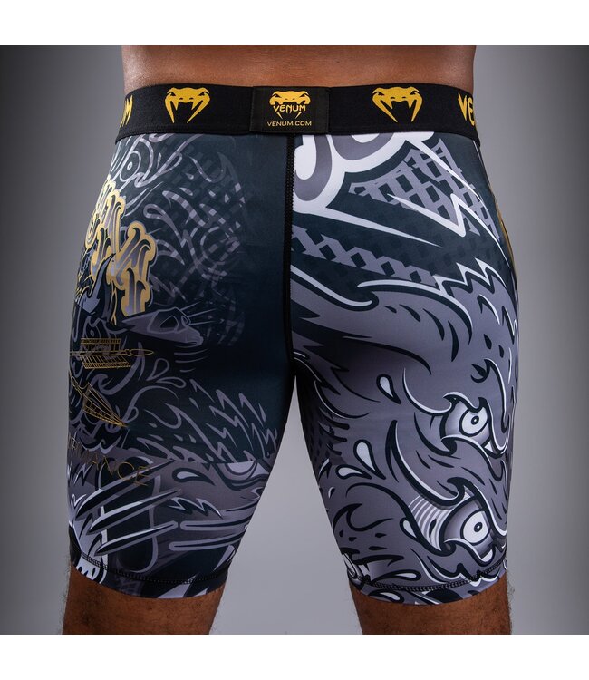 Venum Wolf Atak Vale Tudo Shorts - Black/Grey | Lightweight and Durable MMA & BJJ Compression Shorts