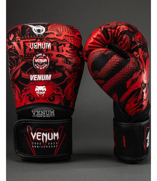 Venum 20th Anniversary Bokshandschoenen Zwart/Rood | Premium Kickboks Gloves