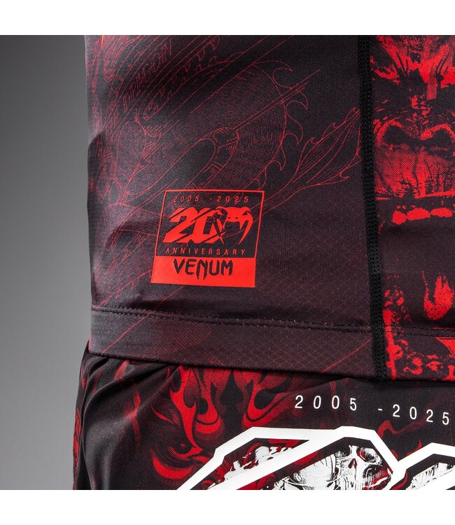 Venum 20th Anniversary Rashguard - Black/Red | Professional MMA & Kickboxing Compression Shirt