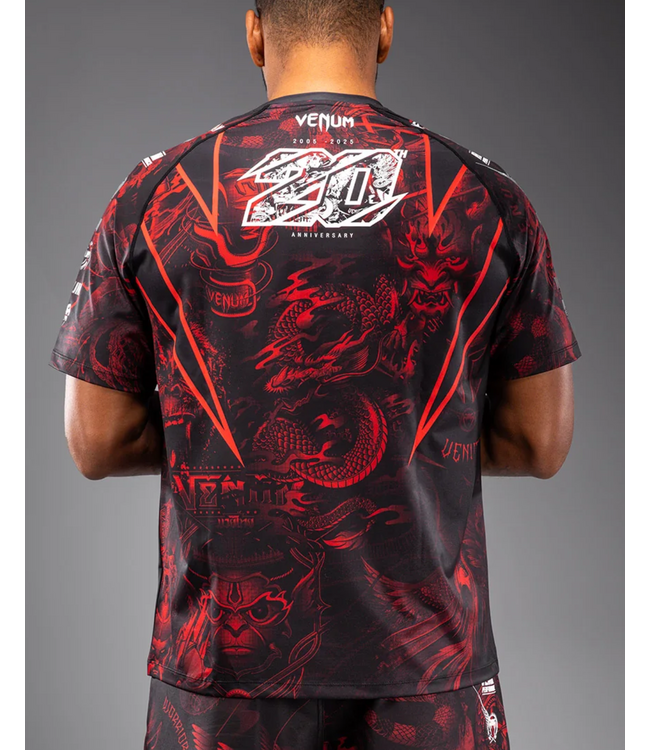 Venum 20th Anniversary Dry‑Tech Shirt - Zwart/Rood | Lichtgewicht & Sneldrogend Trainingsshirt