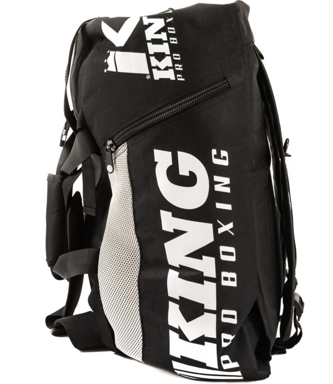 King Pro Boxing KPB Sports Bag Black Grey – Duffel & Backpack for Boxing, Kickboxing, MMA and Fitness