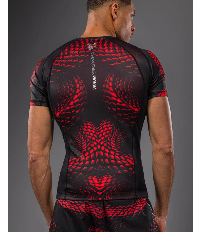 Venum Matupa Rashguard – Black/Red/Silver | Premium compression top for MMA, grappling & kickboxing