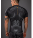 Venum Matupa Rashguard – Schwarz/Grau/Gold | Hochwertiges Kompressionsshirt für MMA, Grappling & Kickboxen