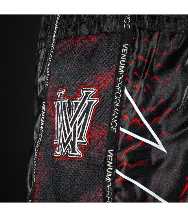 Venum Matupa Muay Thai Shorts – Black/Red/Silver | Professional Muay Thai & Kickboxing Shorts