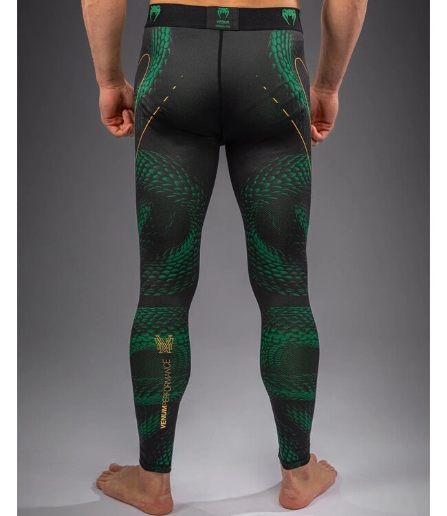 Venum Matupa Spats – Zwart/Groen/Goud | Compressielegging voor MMA, BJJ & Intensieve Training