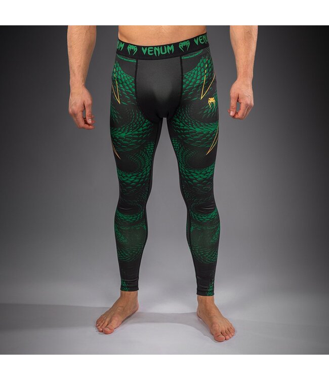Venum Matupa Spats – Black/Green/Gold | Compression Pants for MMA, BJJ & Intense Training