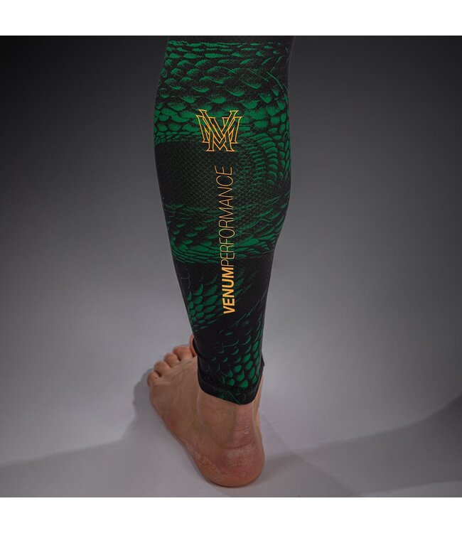 Venum Matupa Spats – Schwarz/Grün/Gold | Kompressionshose für MMA, BJJ & Intensives Training