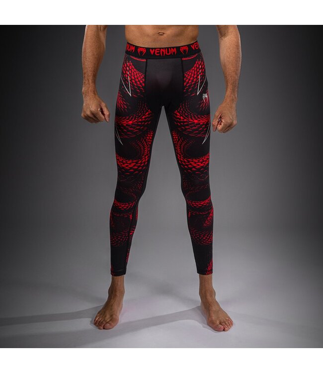 Venum Matupa Spats – Schwarz/Rot/Silber | Kompressionshose für MMA, BJJ & Intensives Training