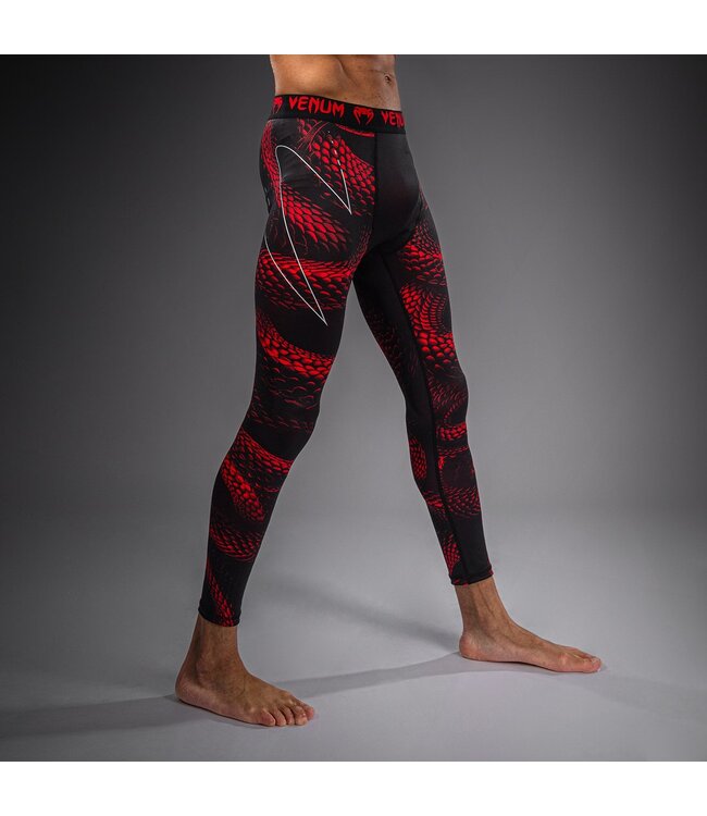 Venum Matupa Spats – Zwart/Rood/Zilver | Compressielegging voor MMA, BJJ & Intensieve Training