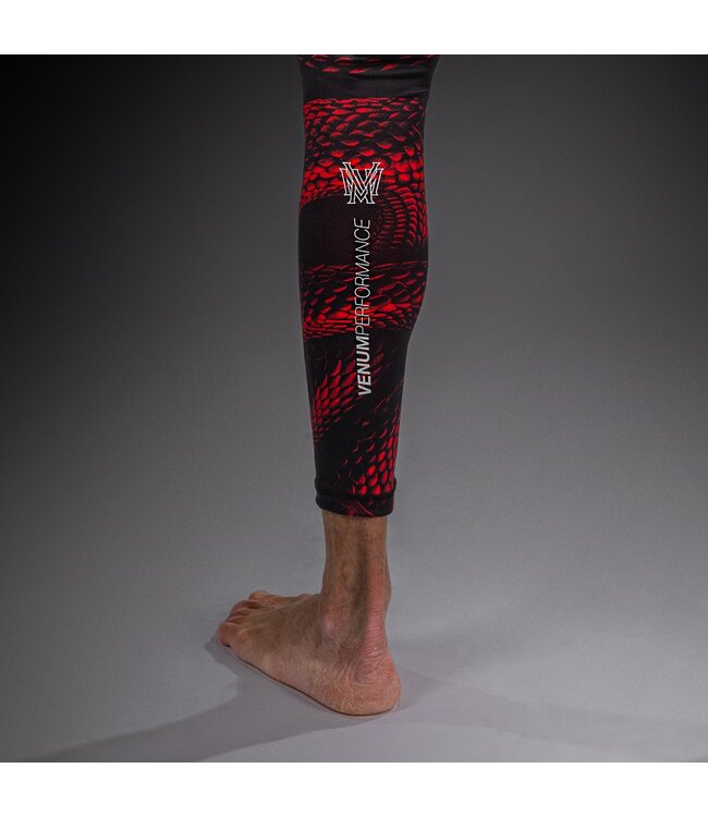 Venum Matupa Spats – Schwarz/Rot/Silber | Kompressionshose für MMA, BJJ & Intensives Training