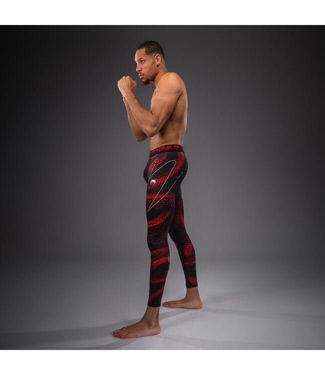 Venum Matupa Spats – Schwarz/Rot/Silber | Kompressionshose für MMA, BJJ & Intensives Training