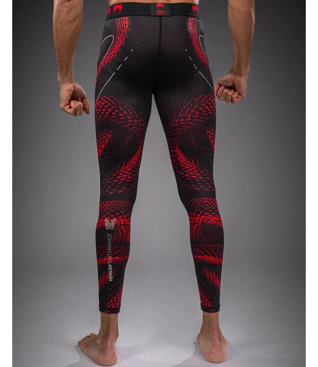 Venum Matupa Spats – Zwart/Rood/Zilver | Compressielegging voor MMA, BJJ & Intensieve Training