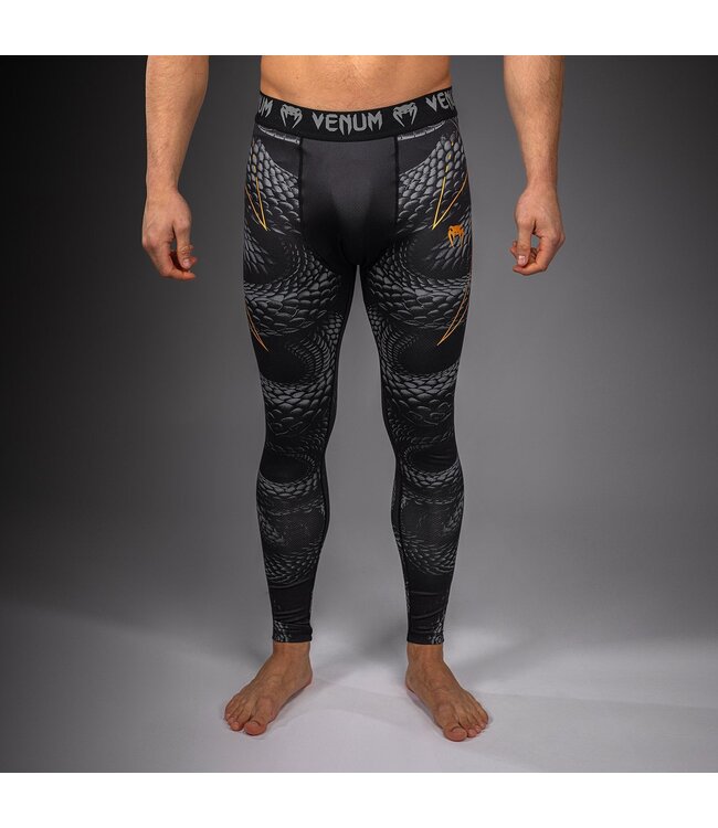 Venum Matupa Spats – Zwart/Grijs/Goud | Compressielegging voor MMA, BJJ & Intensieve Training