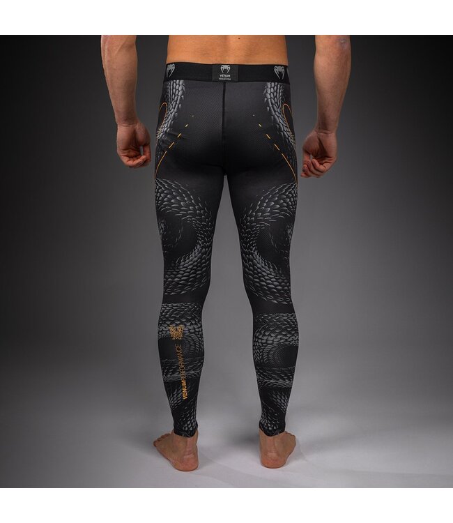 Venum Matupa Spats – Schwarz/Grau/Gold | Kompressionshose für MMA, BJJ & Intensives Training