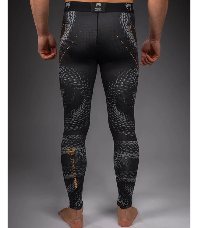 Venum Matupa Spats – Schwarz/Grau/Gold | Kompressionshose für MMA, BJJ & Intensives Training