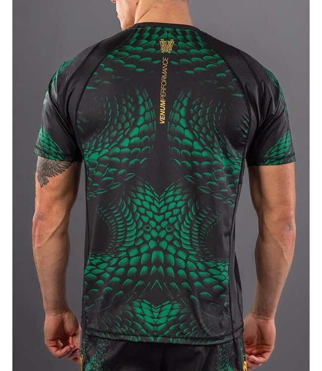 Venum Matupa Dry Tech T‑Shirt – Black/Green/Gold | Fast‑Dry Sports Shirt for Combat Sports & Fitness