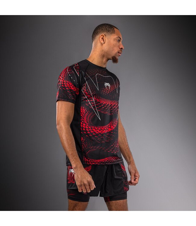 Venum Matupa Dry Tech T‑Shirt – Black/Red/Silver | Fast‑Dry Sports Shirt for Combat Sports & Fitness