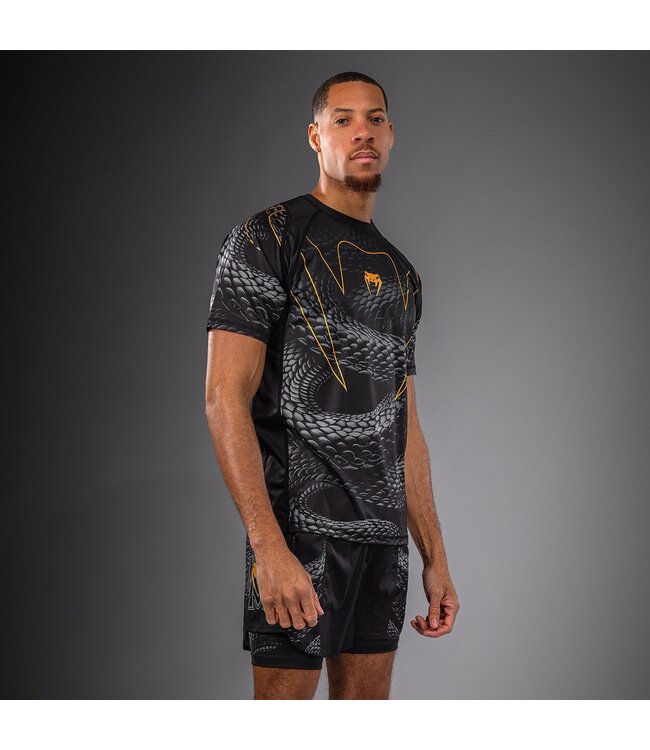 Venum Matupa Dry Tech T‑Shirt – Black/Grey/Gold | Fast‑Dry Sports Shirt for Combat Sports & Fitness